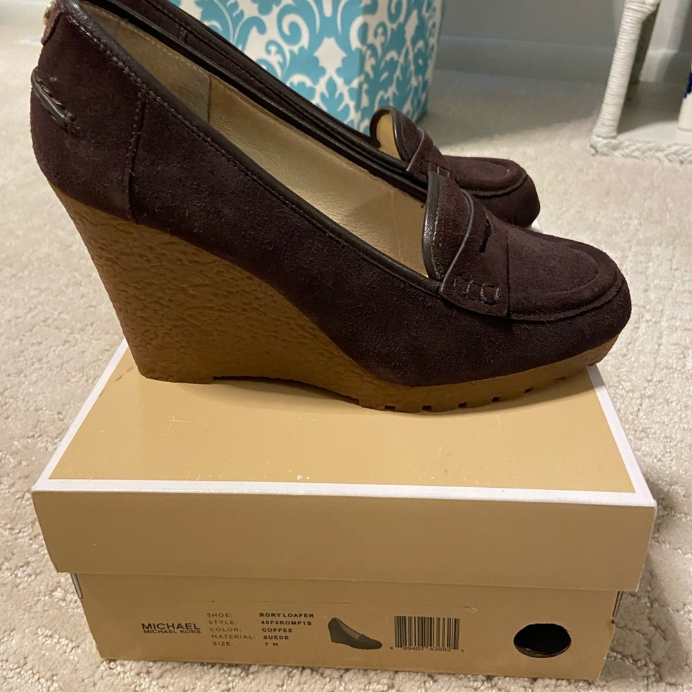 Michael Kors Suede wedge loafer
